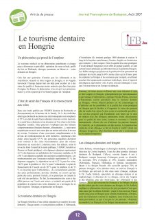 article tourisme dentaire hongrie