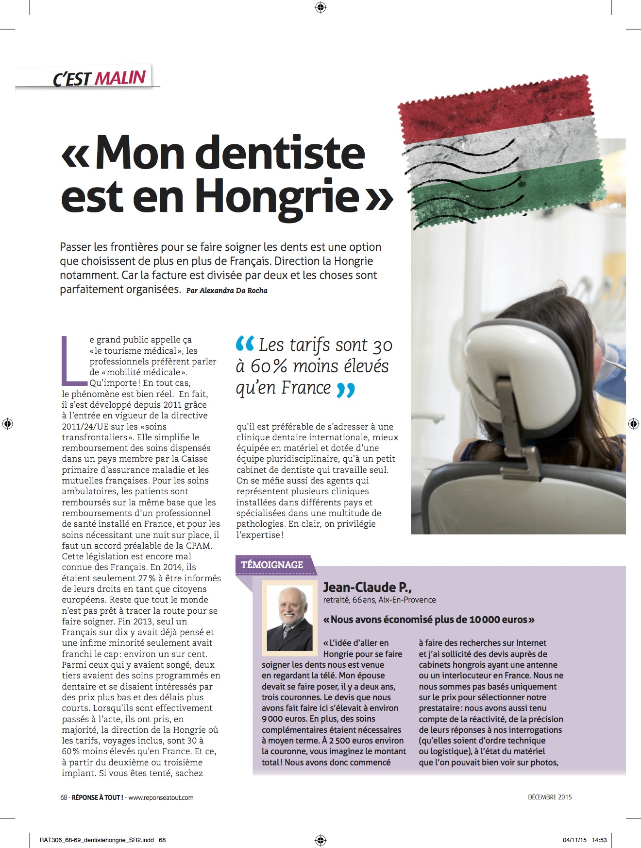 article dentiste hongrie