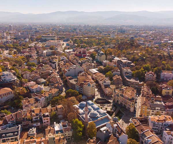 Vue aérienne Plovdiv